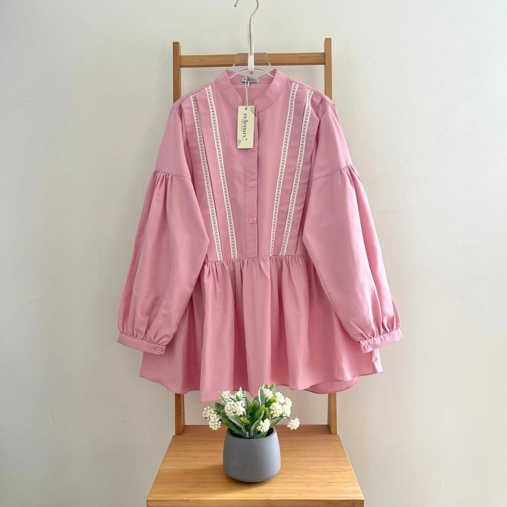Eclemix Top Lumna | Atasan Wanita Blouse Polos Renda Daily