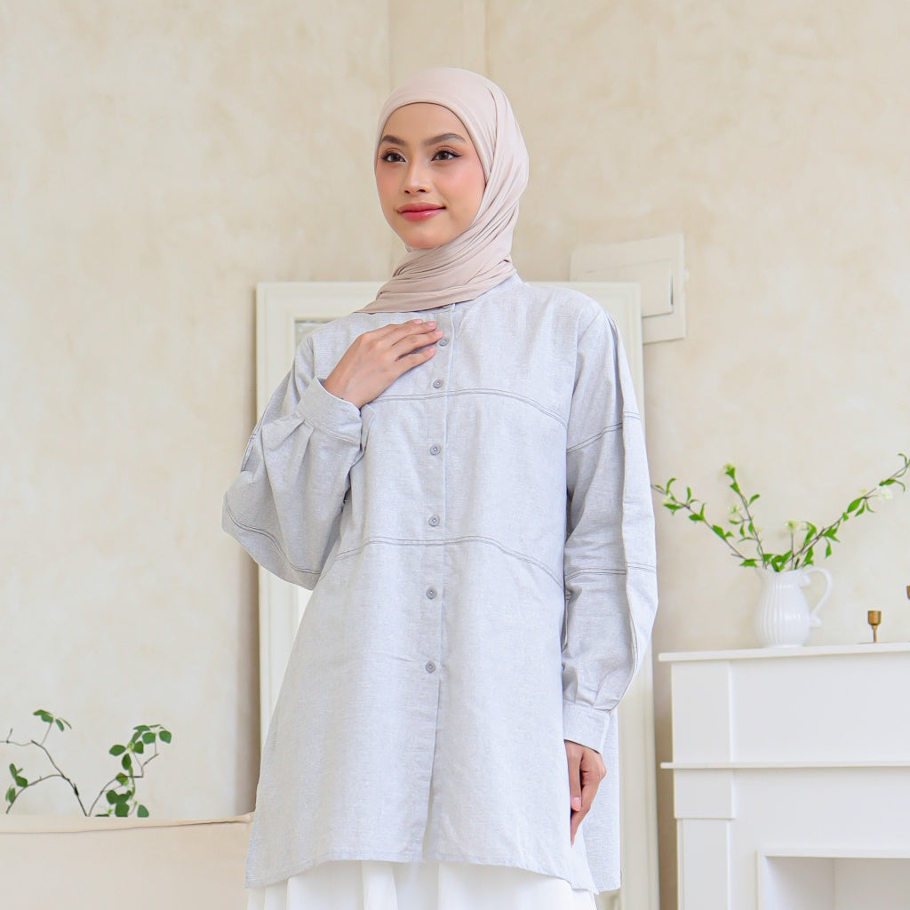 Image of Eclemix Top Nour Oversized Casual Shirt | Atasan Katun Wanita Casual Style