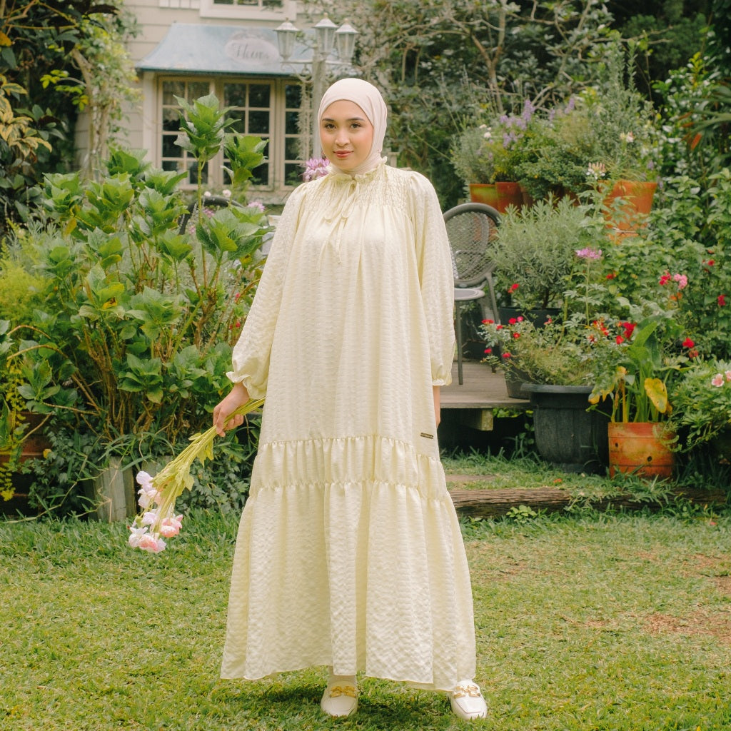 Eclemix Dress Alana | Gamis Wanita Polos Kerah Tali