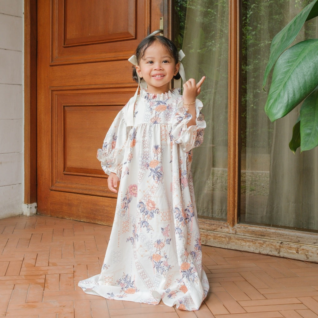 Eclemix Tunic Siana Exclusive Printing | Atasan Tunik Wanita A-Line Lengan Panjang Motif Etnik | Family Set