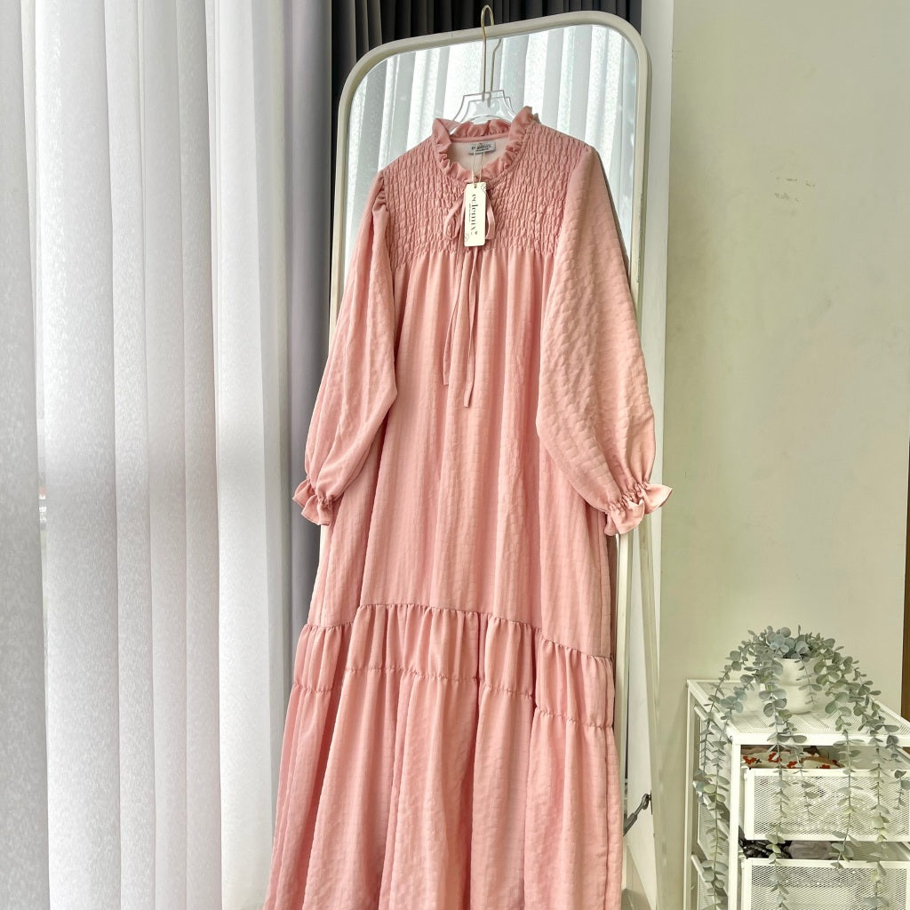 Eclemix Dress Alana | Gamis Wanita Polos Kerah Tali
