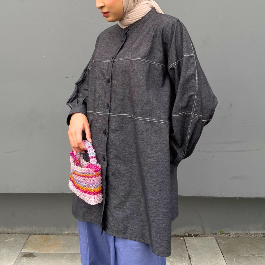 Image of Eclemix Top Nour Oversized Casual Shirt | Atasan Katun Wanita Casual Style