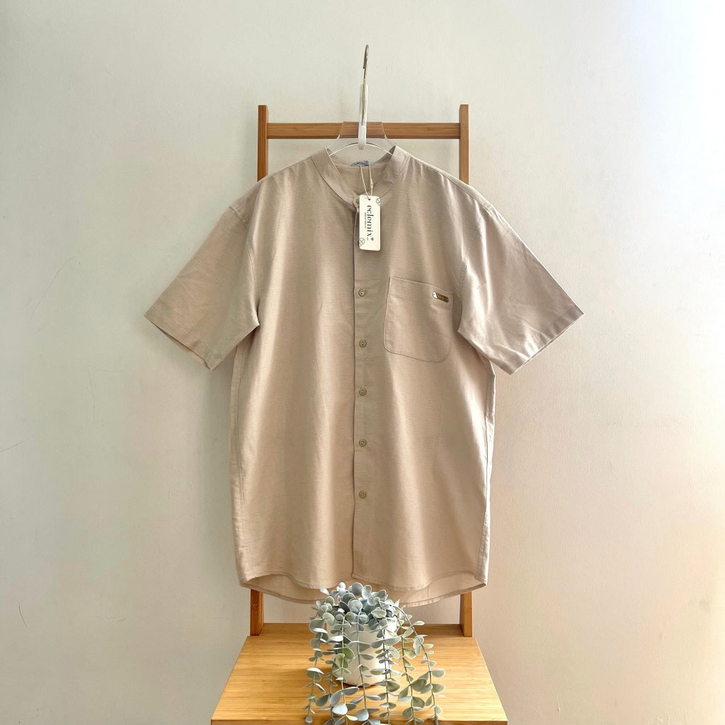 Image of Eclemix Men Top Junho | Kemeja Koko Linen Pria Lengan Pendek