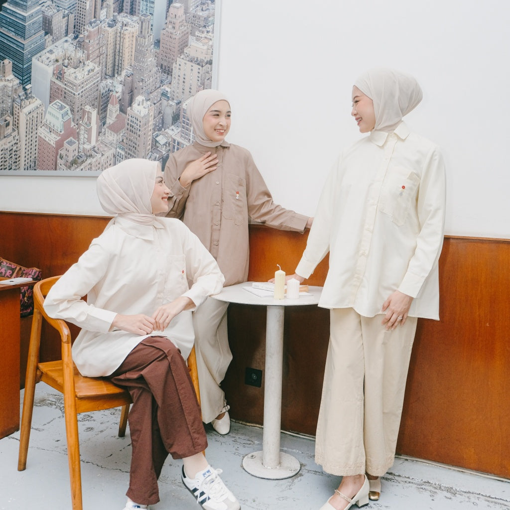 Image of Eclemix Top Axis | Atasan Wanita Kemeja Polos Kancing Depan