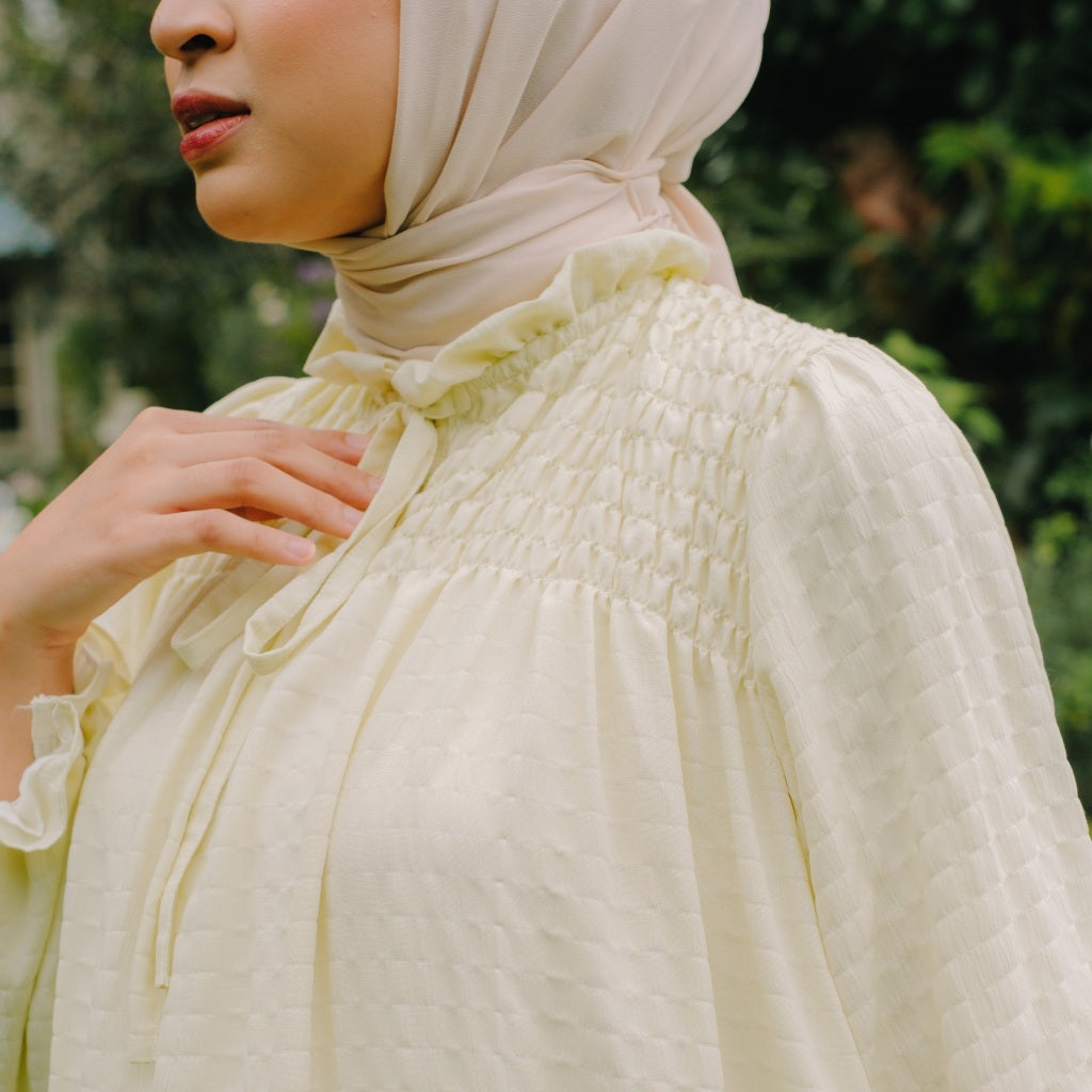 Eclemix Dress Alana | Gamis Wanita Polos Kerah Tali