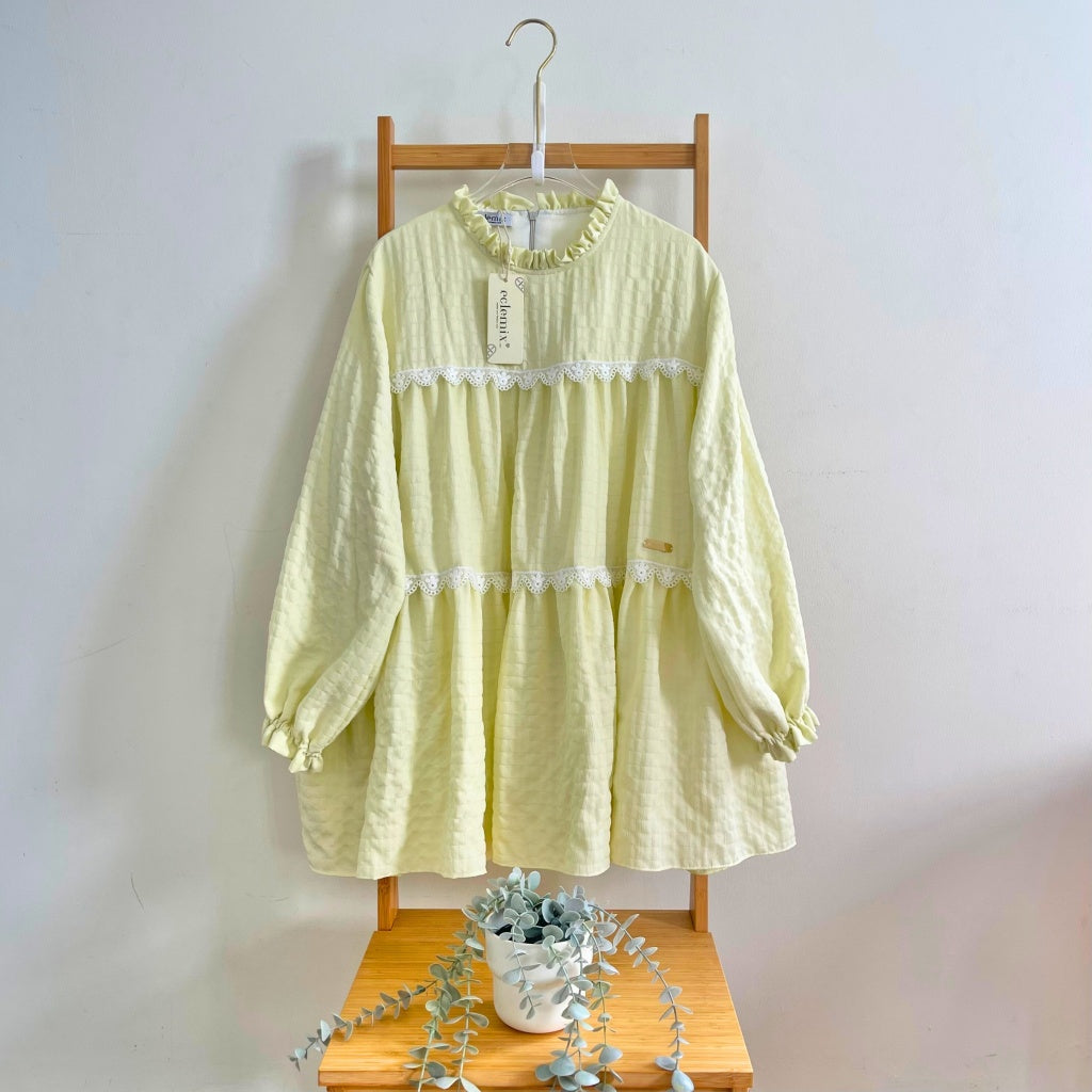 Image of Eclemix Top Orlina blouse tumpuk aksen renda detail kerah