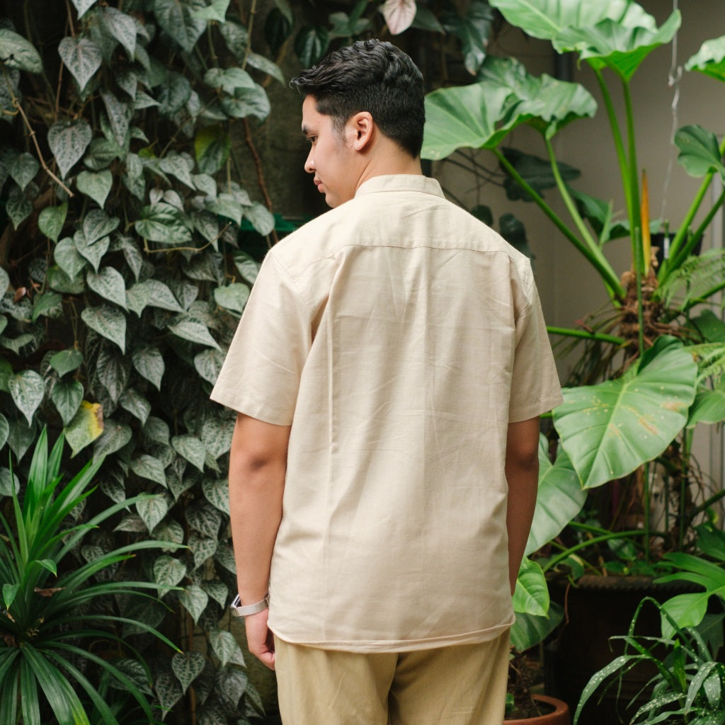 Image of Eclemix Men Top Junho | Kemeja Koko Linen Pria Lengan Pendek