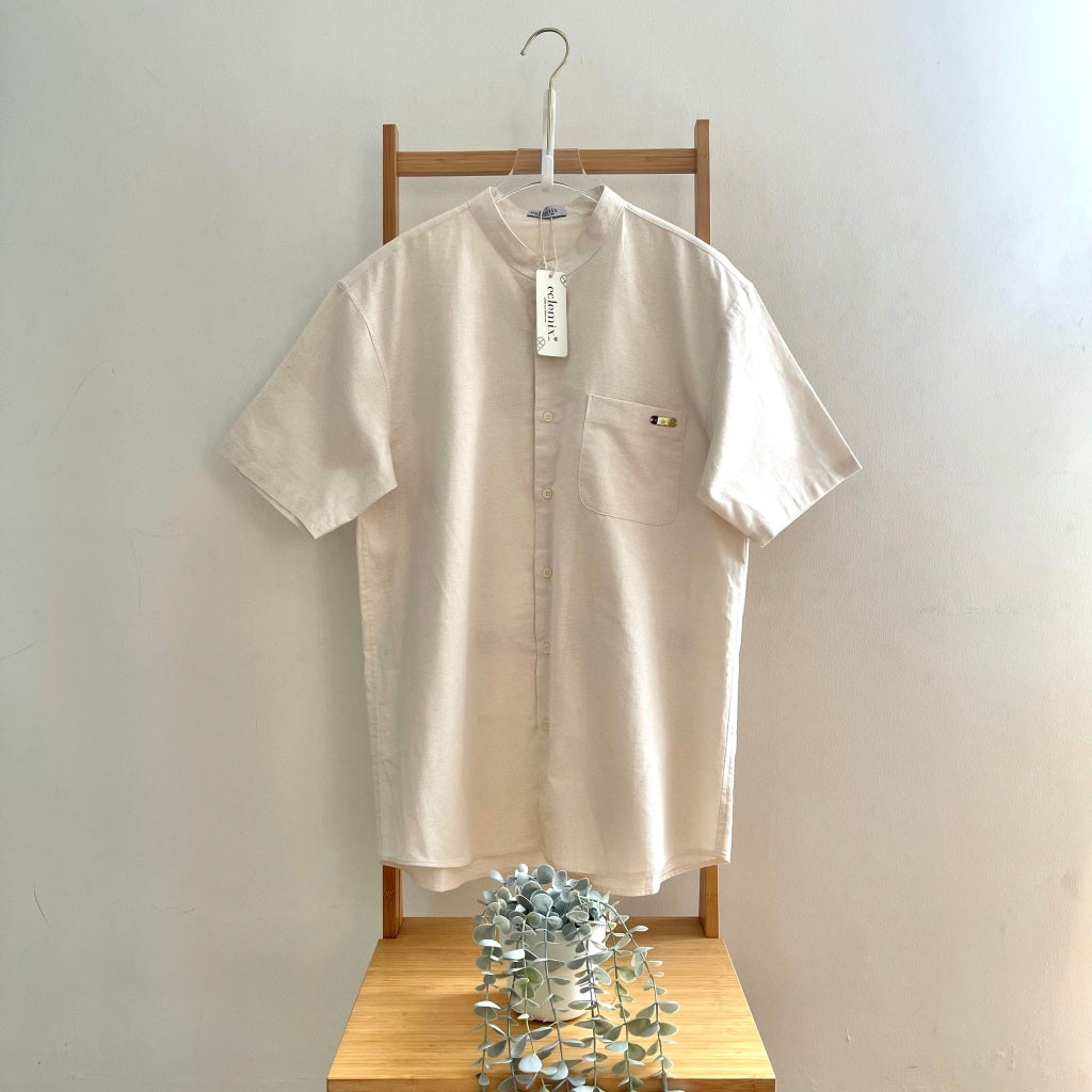 Image of Eclemix Men Top Junho | Kemeja Koko Linen Pria Lengan Pendek