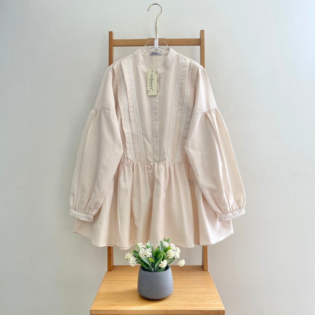 Eclemix Top Lumna | Atasan Wanita Blouse Polos Renda Daily