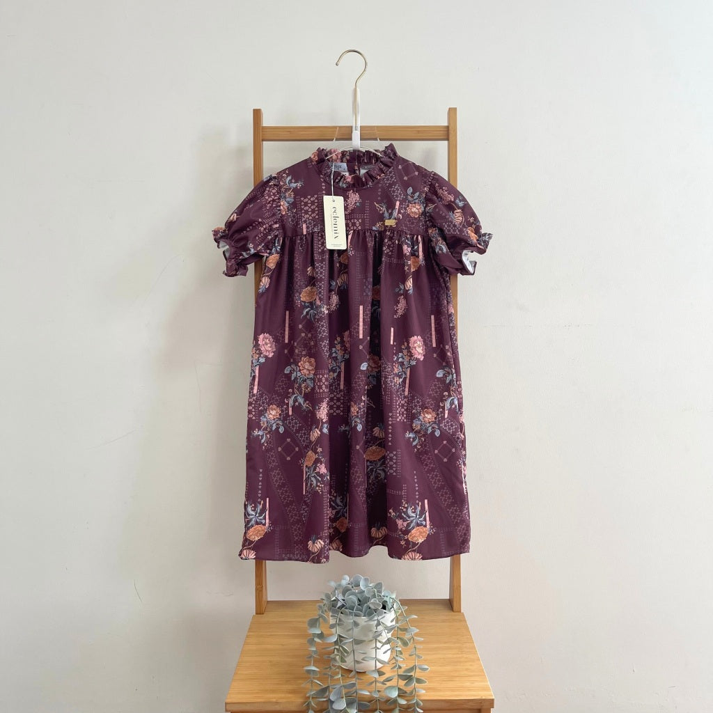 Eclemix Tunic Siana Exclusive Printing | Atasan Tunik Wanita A-Line Lengan Panjang Motif Etnik | Family Set