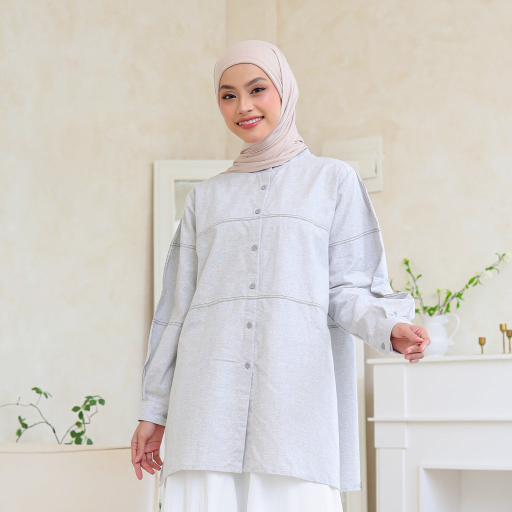 Image of Eclemix Top Nour Oversized Casual Shirt | Atasan Katun Wanita Casual Style