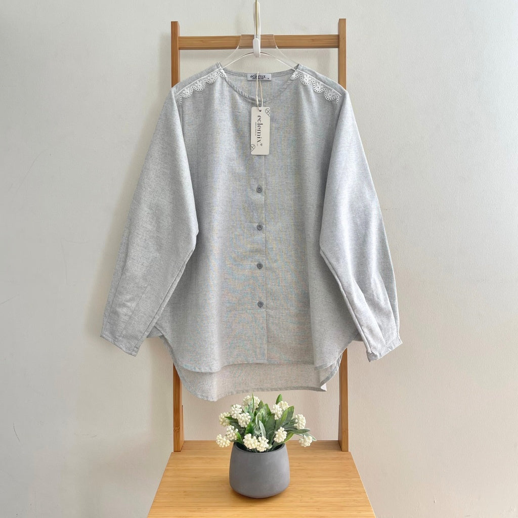 Image of Eclemix Top Fior  | Atasan Wanita Casual Shirt Polos Renda Daily