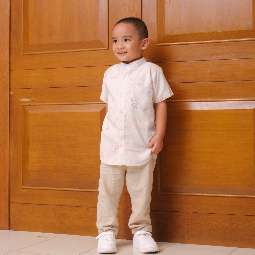 Image of Eclemix Top Kemeja Anak Mimosa | Kemeja Koko Printing Anak Laki-Laki Lengan Pendek