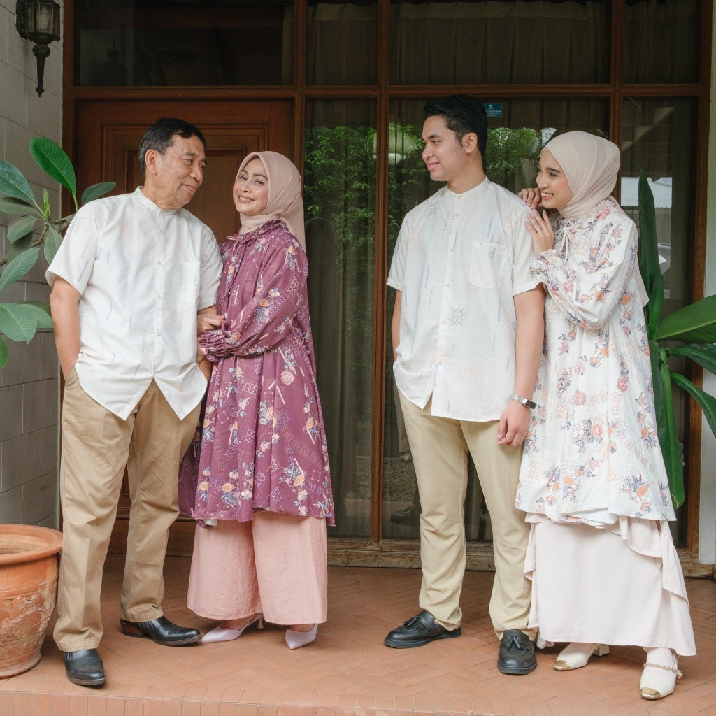 Eclemix Men Top Siana | Kemeja Koko Printing Pria Lengan Pendek | Family Set