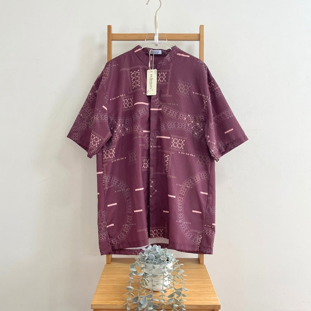 Image of Eclemix Men Top Siana | Kemeja Koko Printing Pria Lengan Pendek | Family Set