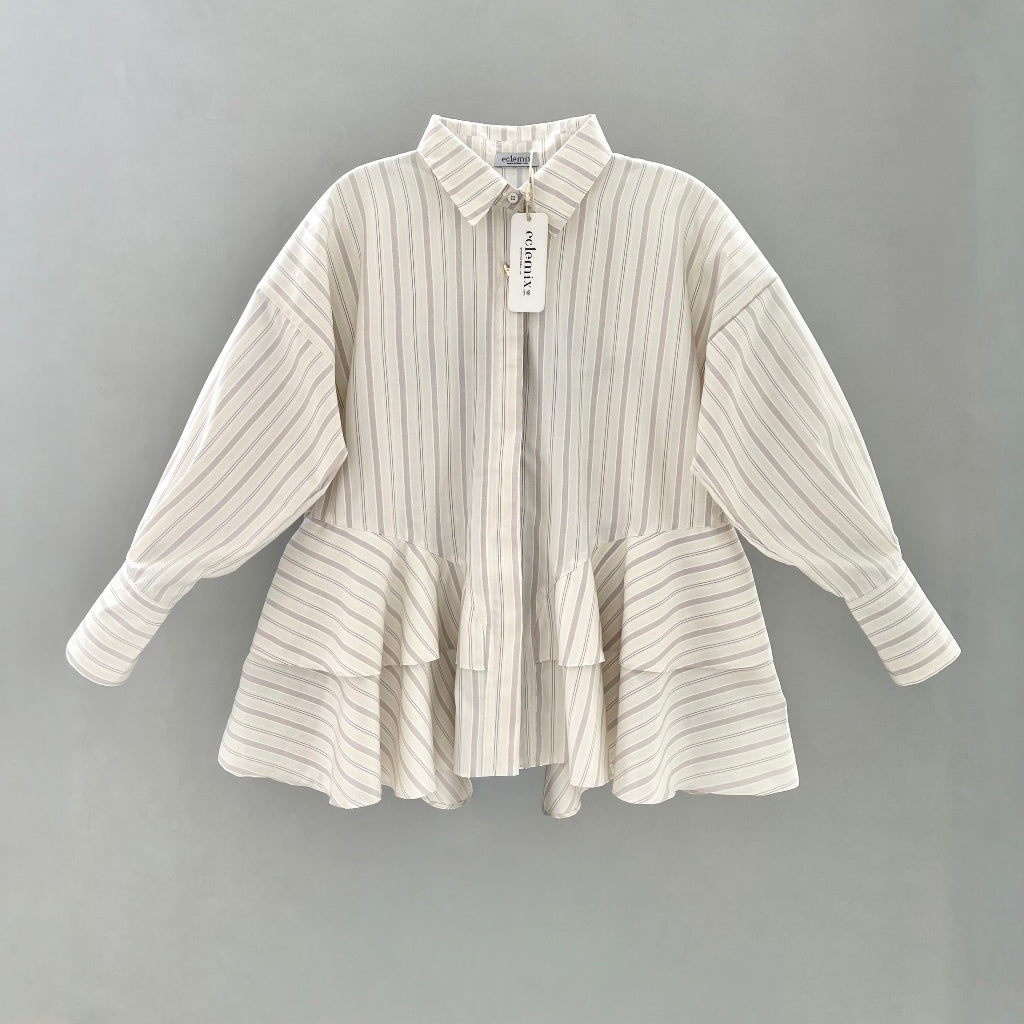 Image of Eclemix Blouse Peplum | Top Lova | Atasan Wanita Motif Stripes