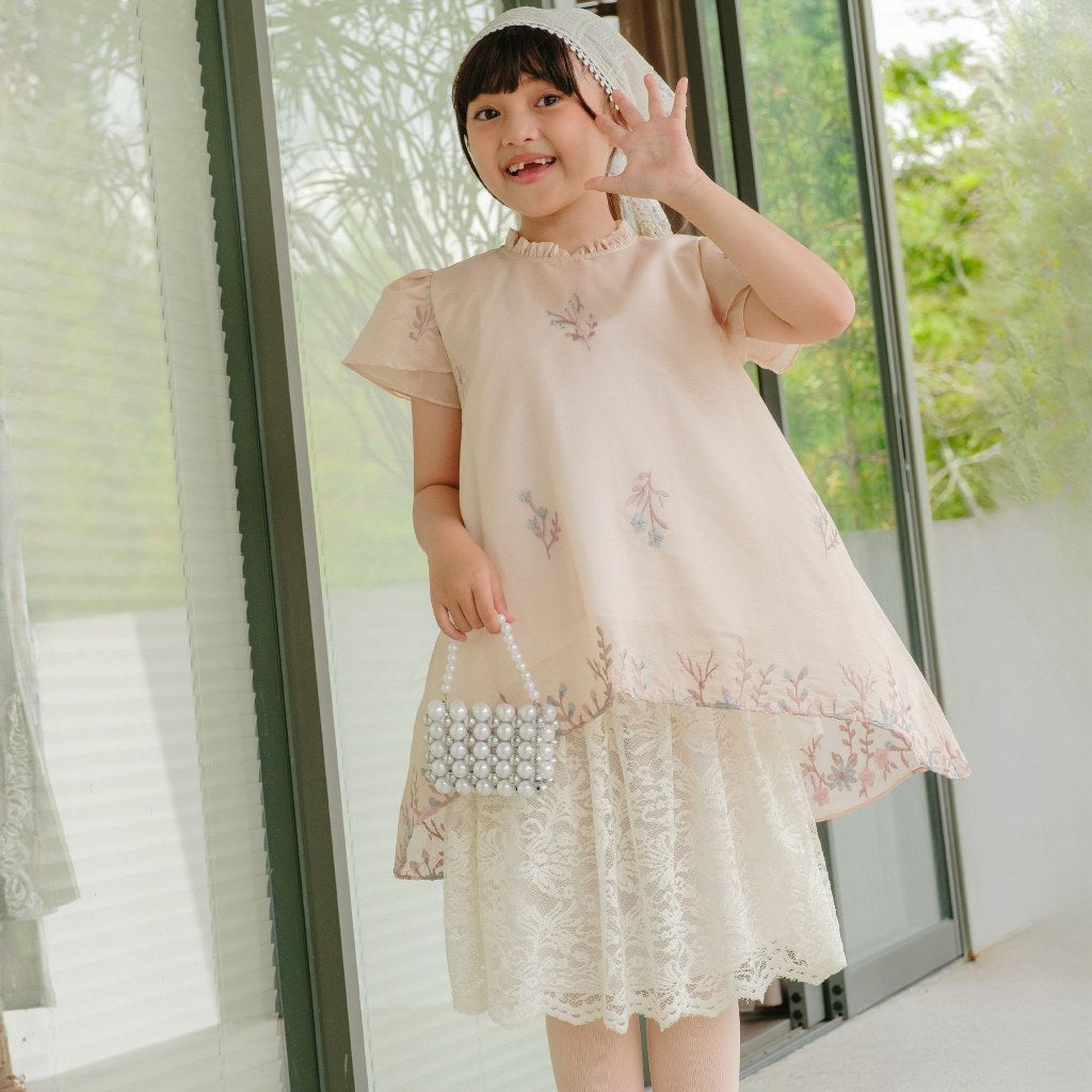 Image of Eclemix Tunic Kids Rayyu | Atasan Anak Perempuan Motif Flower | Raya Collection