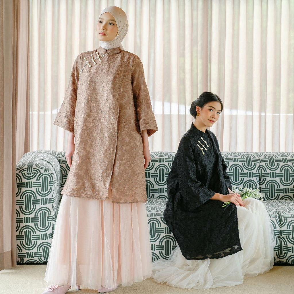 Image of Eclemix Atasan Wanita Organza | Tunic Senjaru | Elegant Oriental Modest Raya Collection