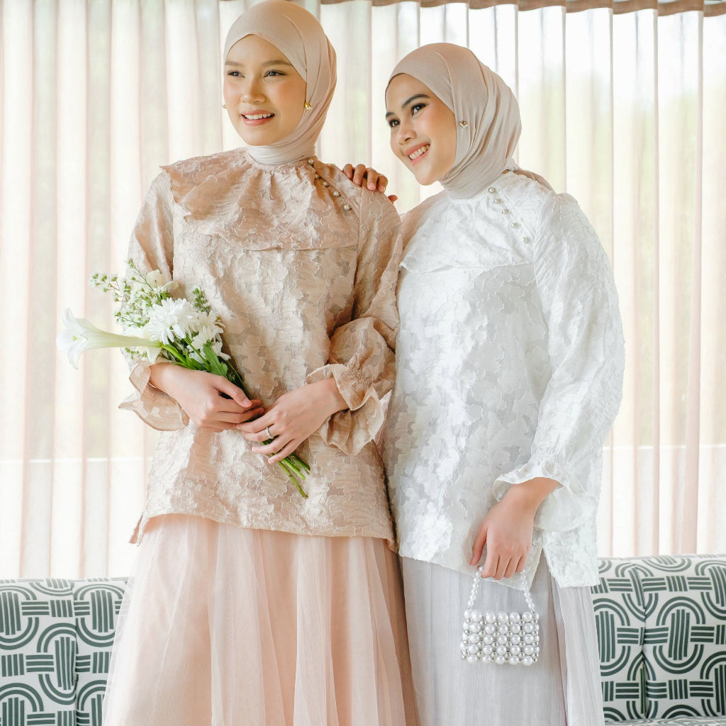 Image of Eclemix Blouse Lengan Panjang | Top Nera | Atasan Wanita Premium Pearl Button