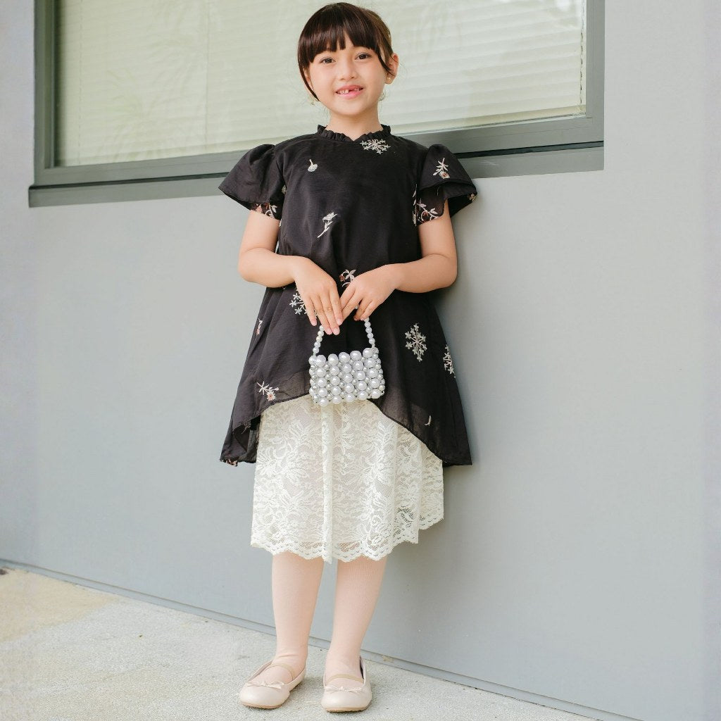 Image of Eclemix Tunic Kids Rayyu | Atasan Anak Perempuan Motif Flower | Raya Collection