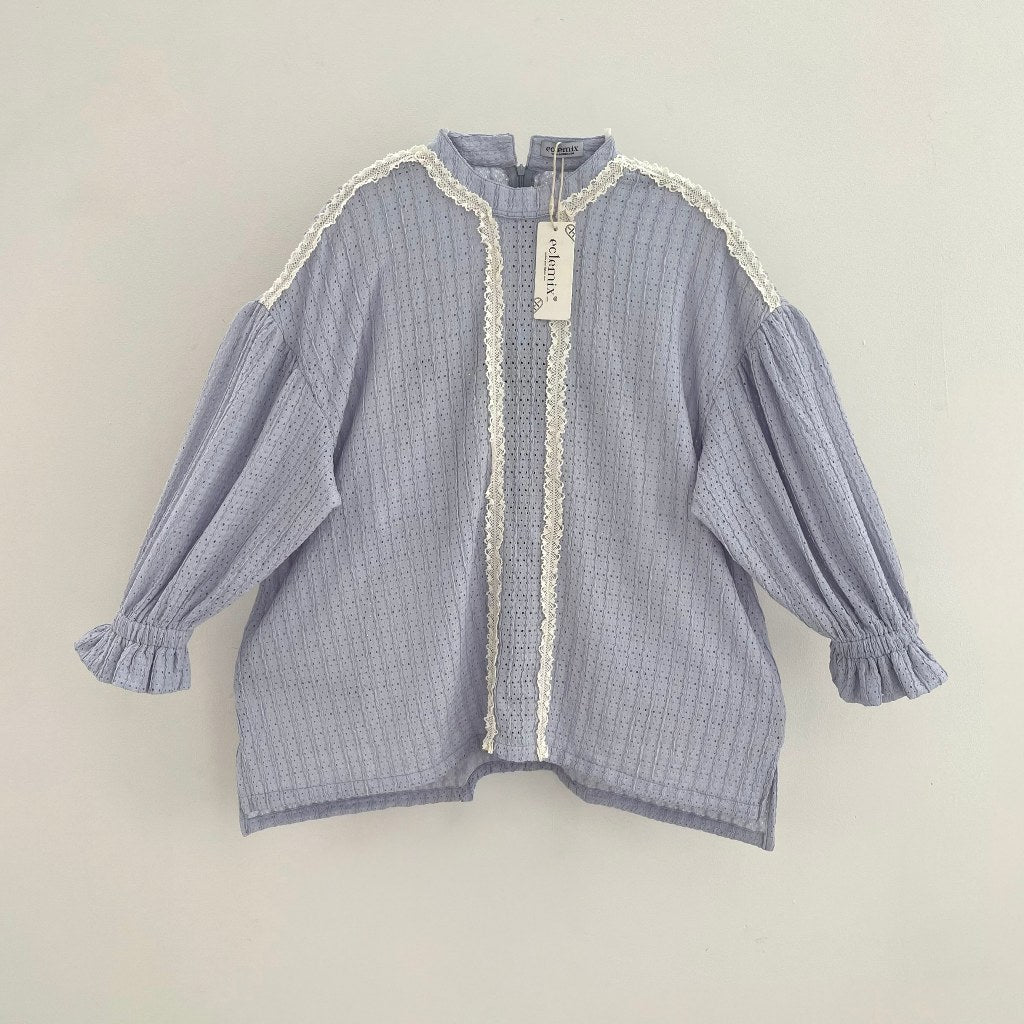 Image of Eclemix Atasan Wanita Aksen Renda | Top Auree | Blouse Oversized Drop Shoulder