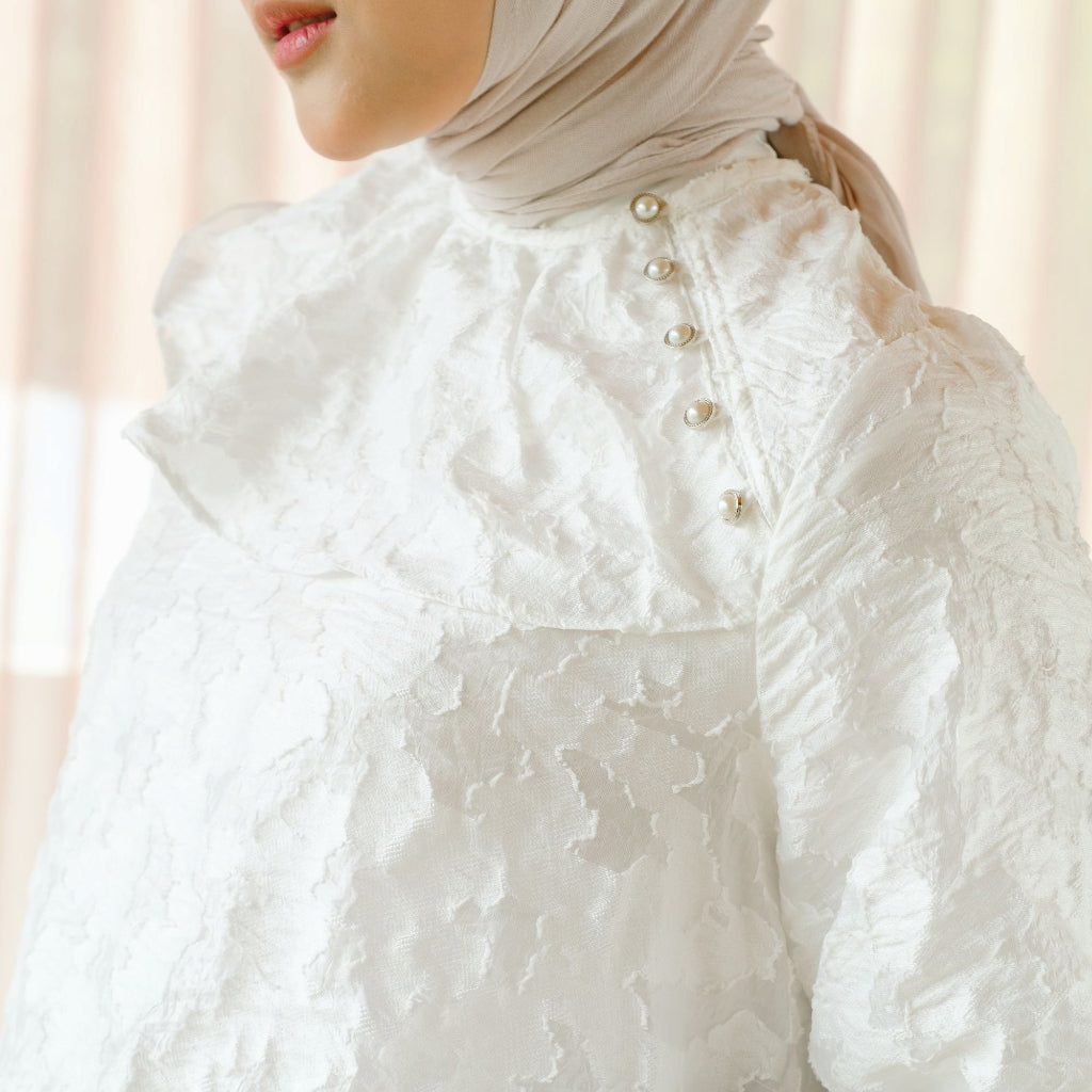 Image of Eclemix Blouse Lengan Panjang | Top Nera | Atasan Wanita Premium Pearl Button
