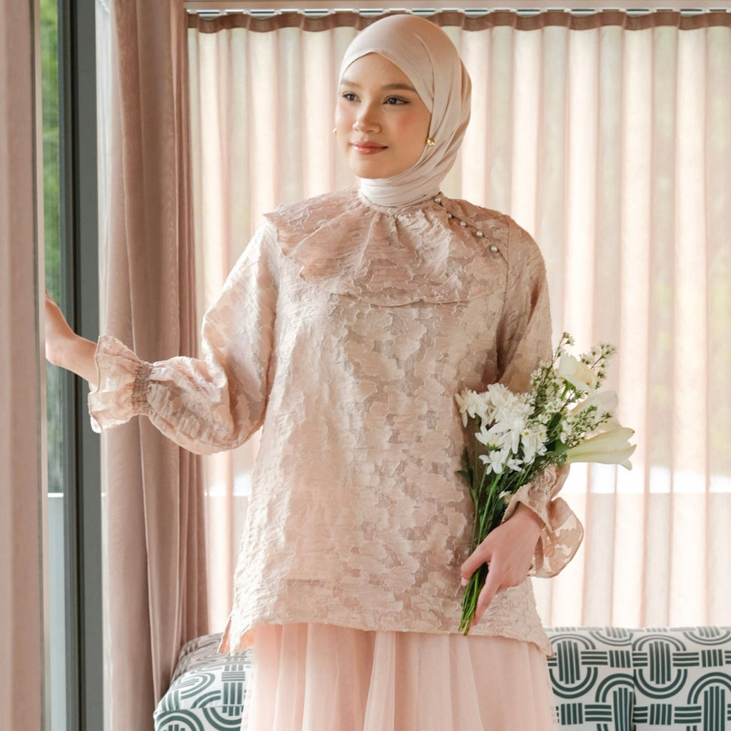 Image of Eclemix Blouse Lengan Panjang | Top Nera | Atasan Wanita Premium Pearl Button