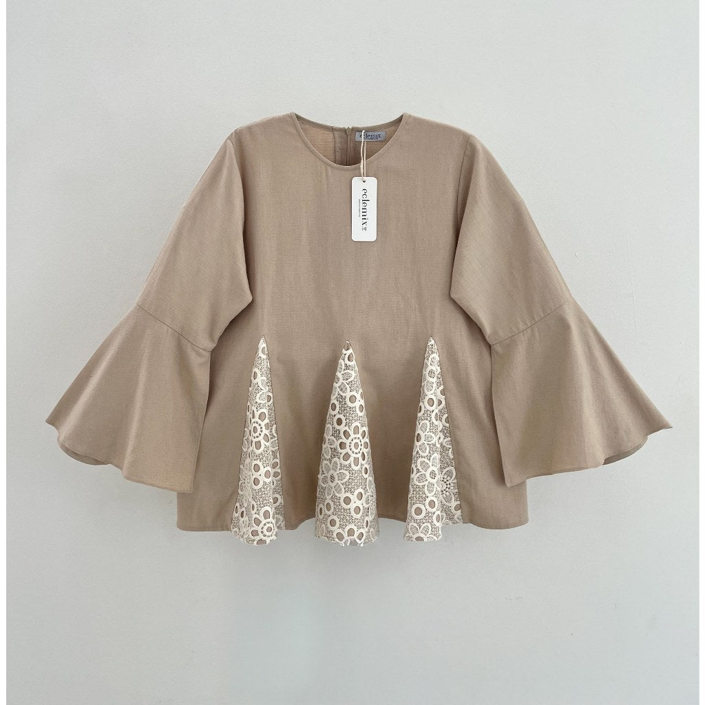 Image of Eclemix Blouse Wanita Lace | Top Calma | Atasan Elegant Flare Sleeve