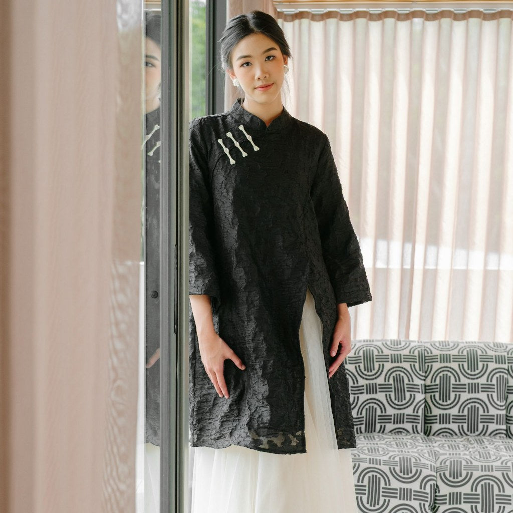 Image of Eclemix Atasan Wanita Organza | Tunic Senjaru | Elegant Oriental Modest Raya Collection