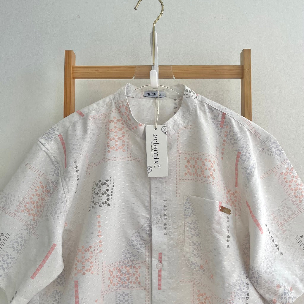 Eclemix Men Top Mimosa Exclusive Printing | Kemeja Koko Pria Lengan Pendek