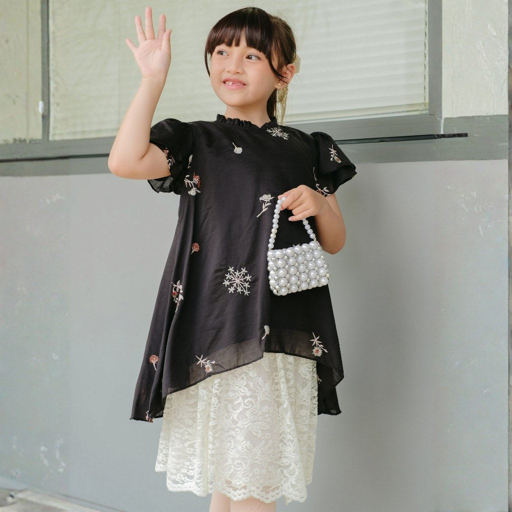 Image of Eclemix Tunic Kids Rayyu | Atasan Anak Perempuan Motif Flower | Raya Collection