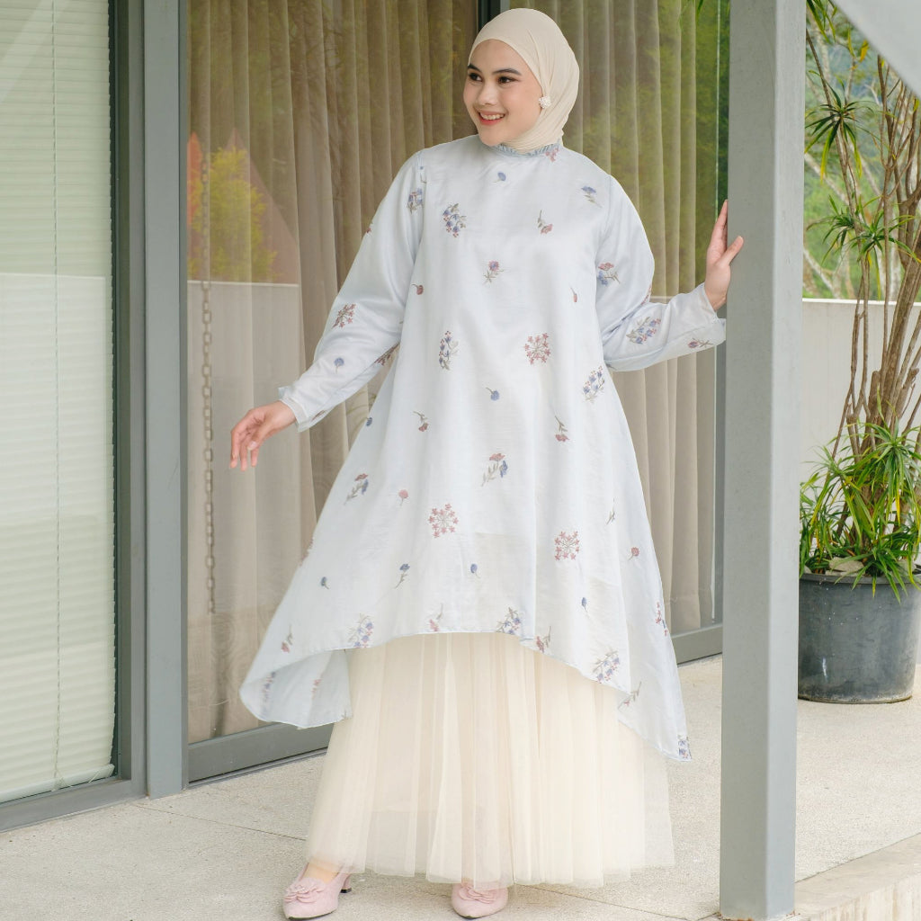 Image of Eclemix Tunic Rayyu | Atasan Wanita Motif Flower | Raya Collection