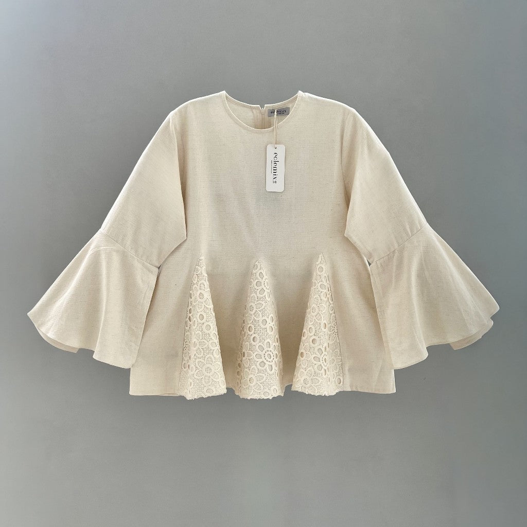 Image of Eclemix Blouse Wanita Lace | Top Calma | Atasan Elegant Flare Sleeve