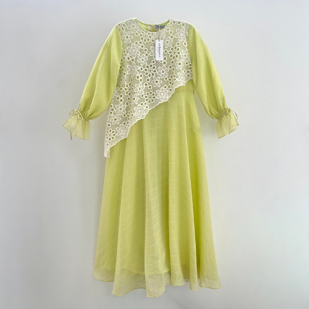 Image of Eclemix Dress Calee | Gamis Wanita A-Line Broderie Floral | Raya Collection