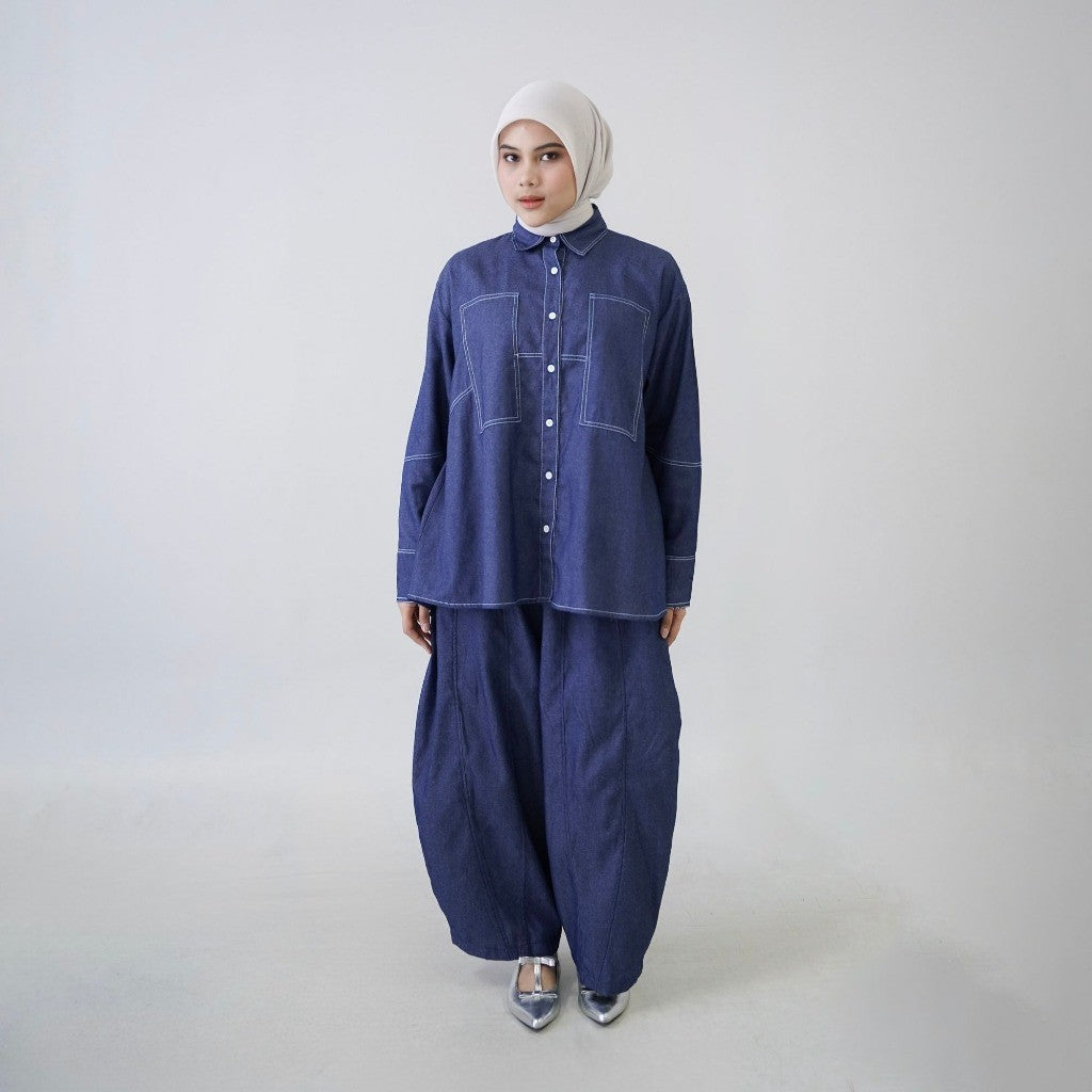 Image of Eclemix Zoe Shirt zoe shirt eclemix lengan panjang denim