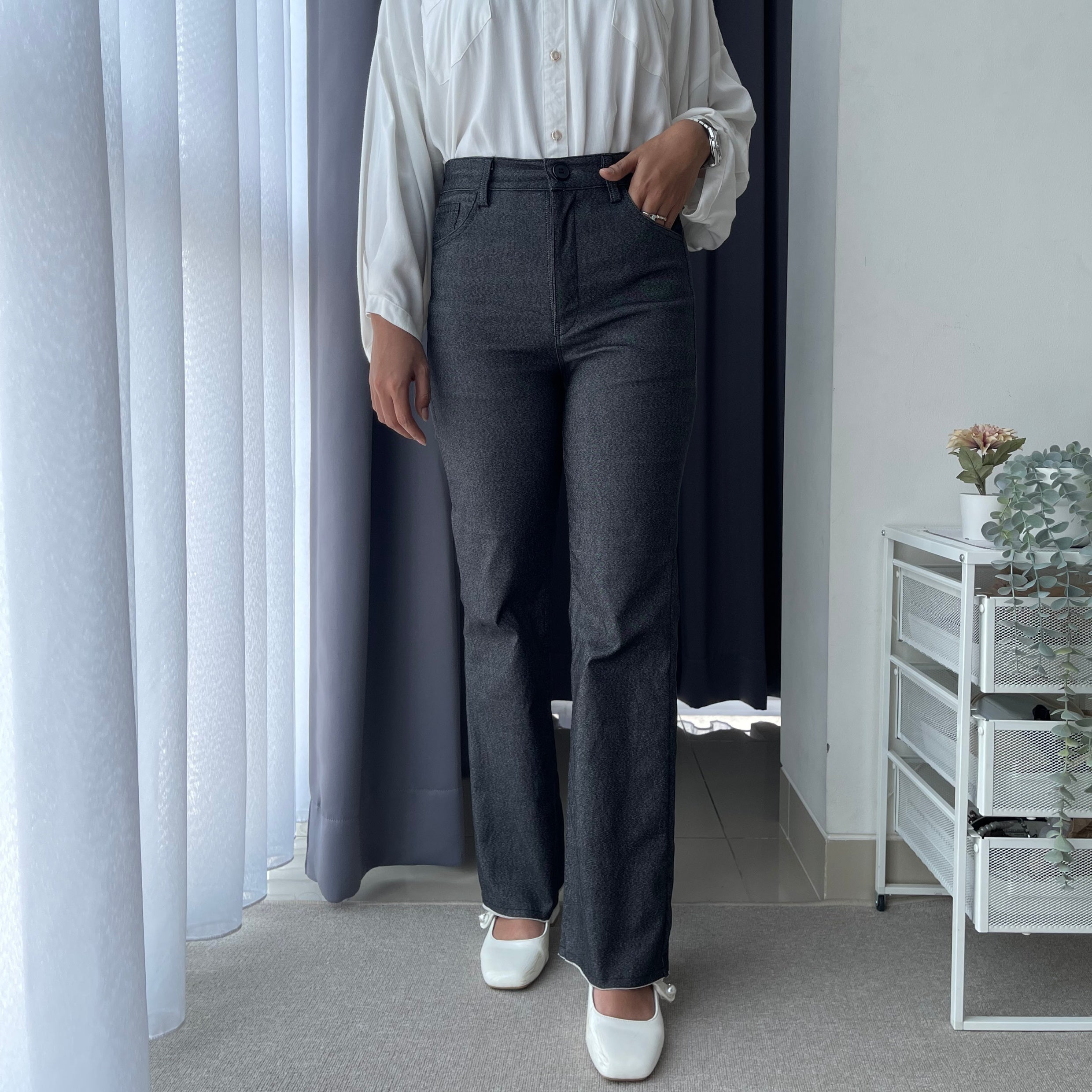 Eclemix Pants Jiwon| Celana Panjang Wanita Highwaist Cutbray Slim Fit