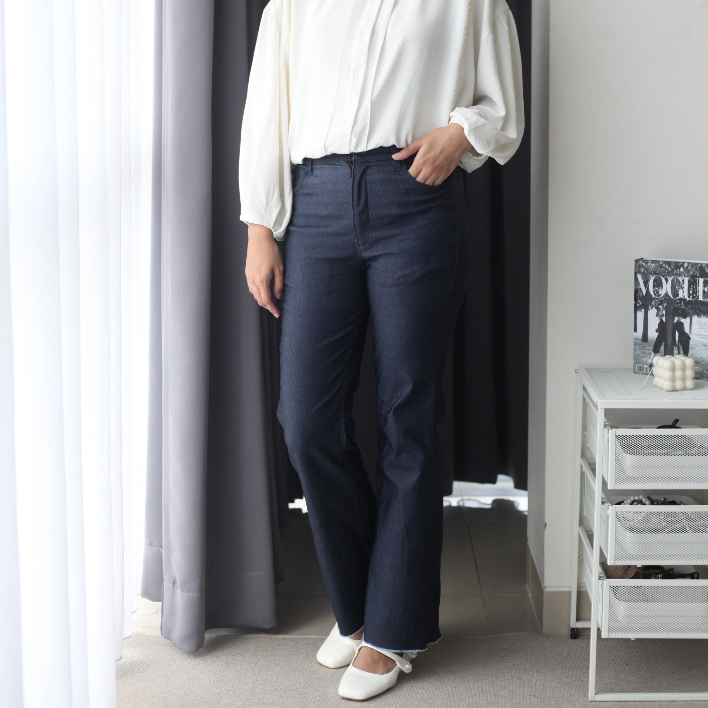 Eclemix Pants Jiwon| Celana Panjang Wanita Highwaist Cutbray Slim Fit