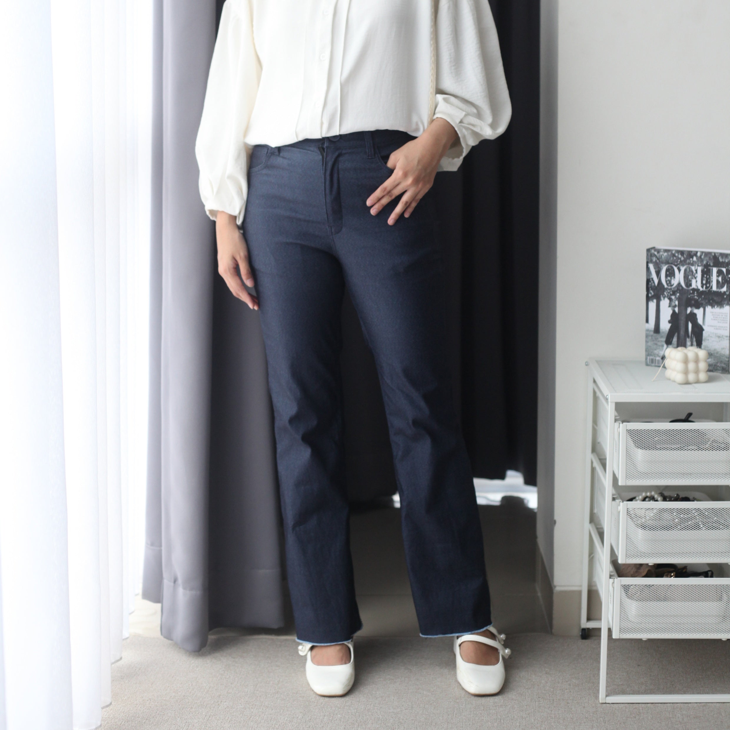 Eclemix Pants Jiwon| Celana Panjang Wanita Highwaist Cutbray Slim Fit
