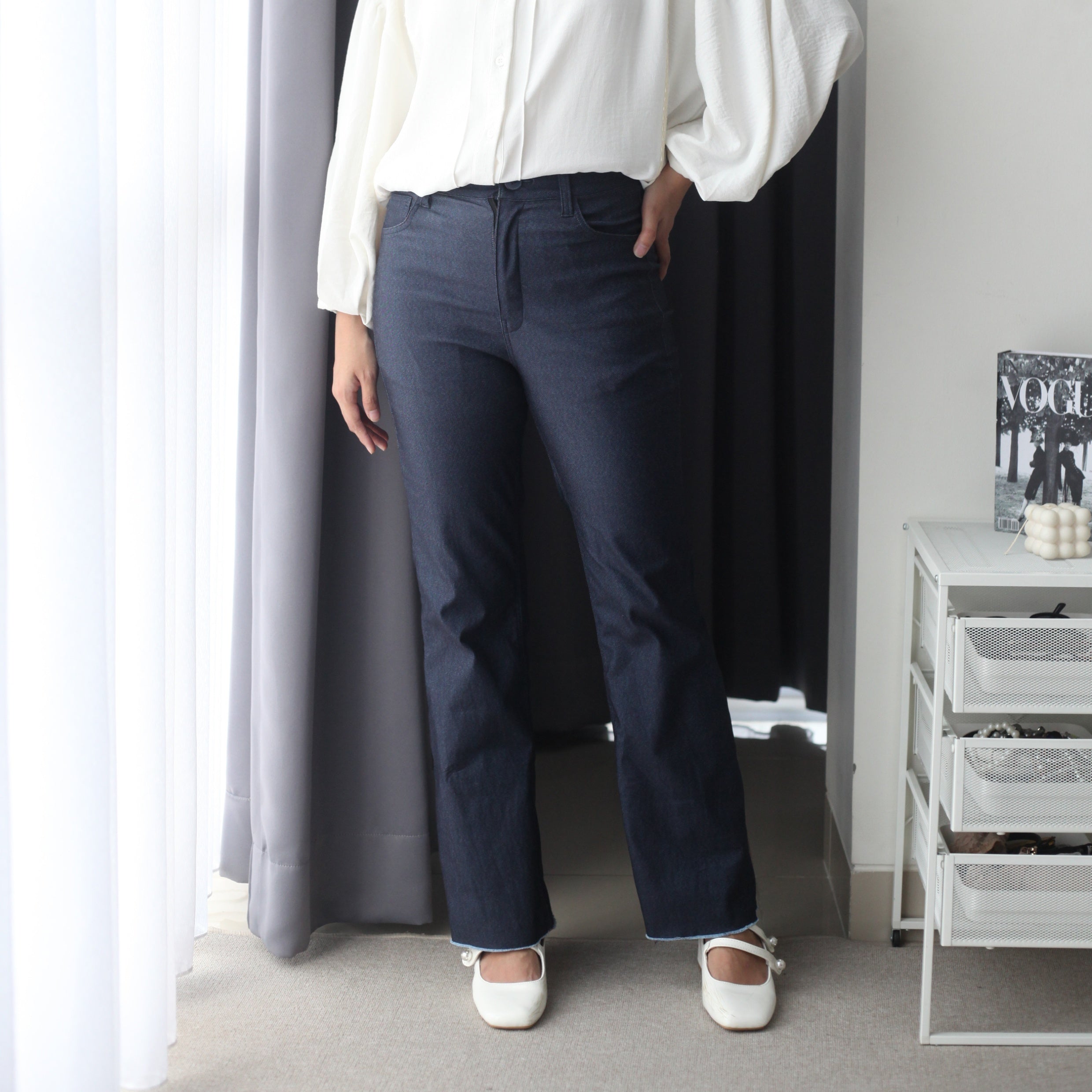 Eclemix Pants Jiwon| Celana Panjang Wanita Highwaist Cutbray Slim Fit