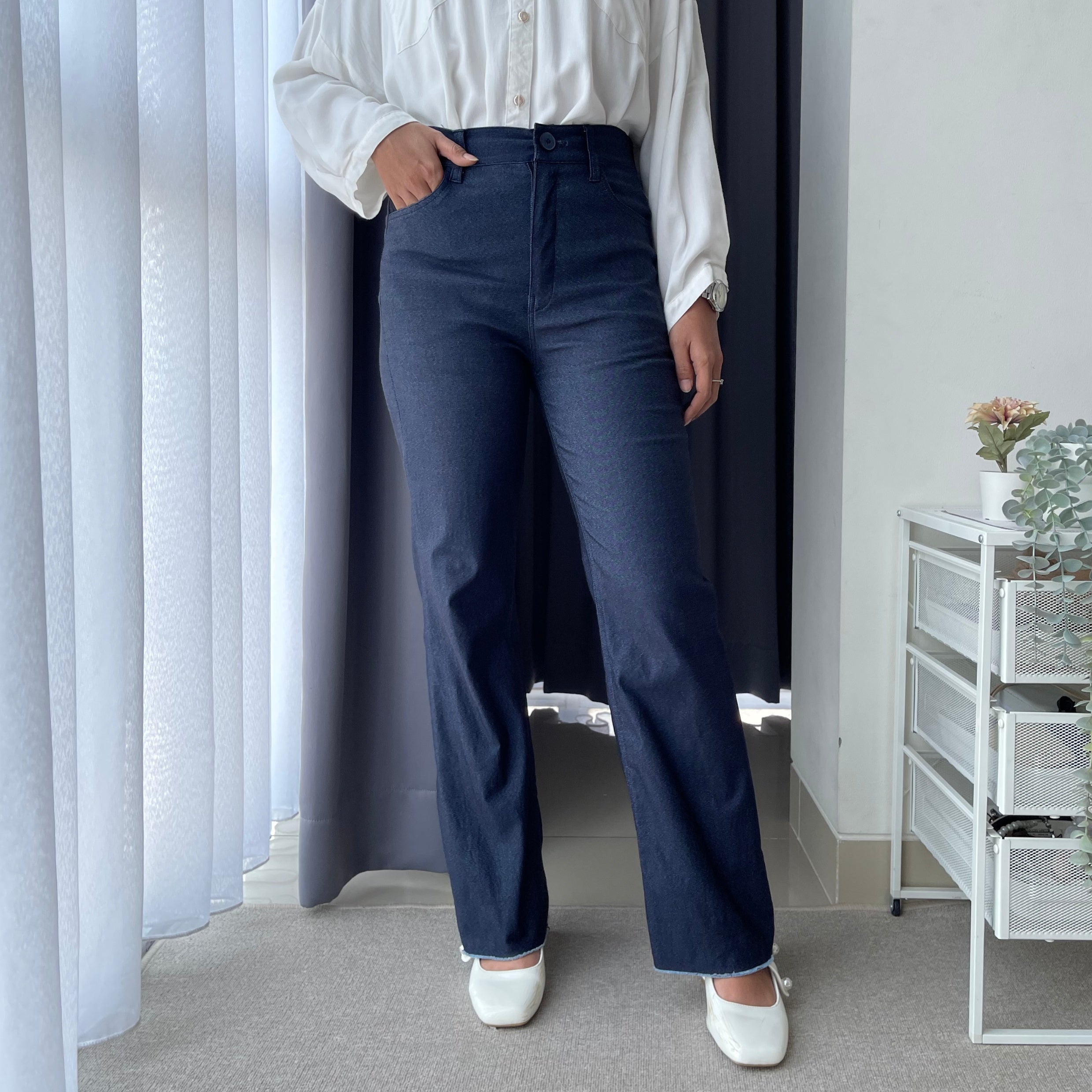 Eclemix Pants Jiwon| Celana Panjang Wanita Highwaist Cutbray Slim Fit