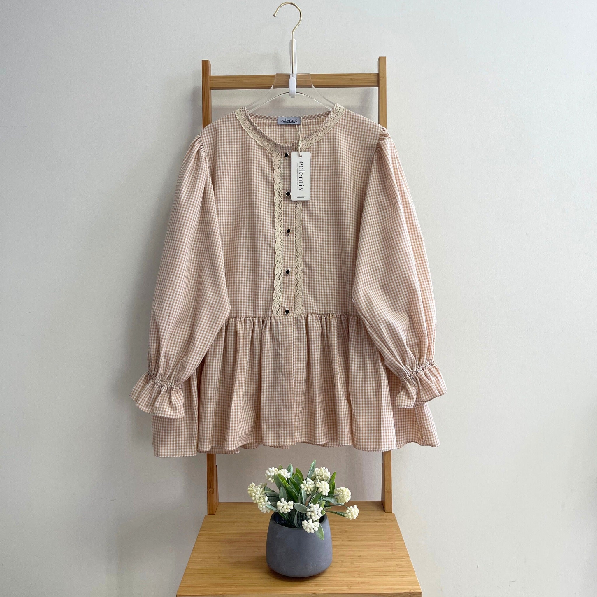 Eclemix Top Lana | Atasan Wanita Blouse Baby Doll Kancing Depan