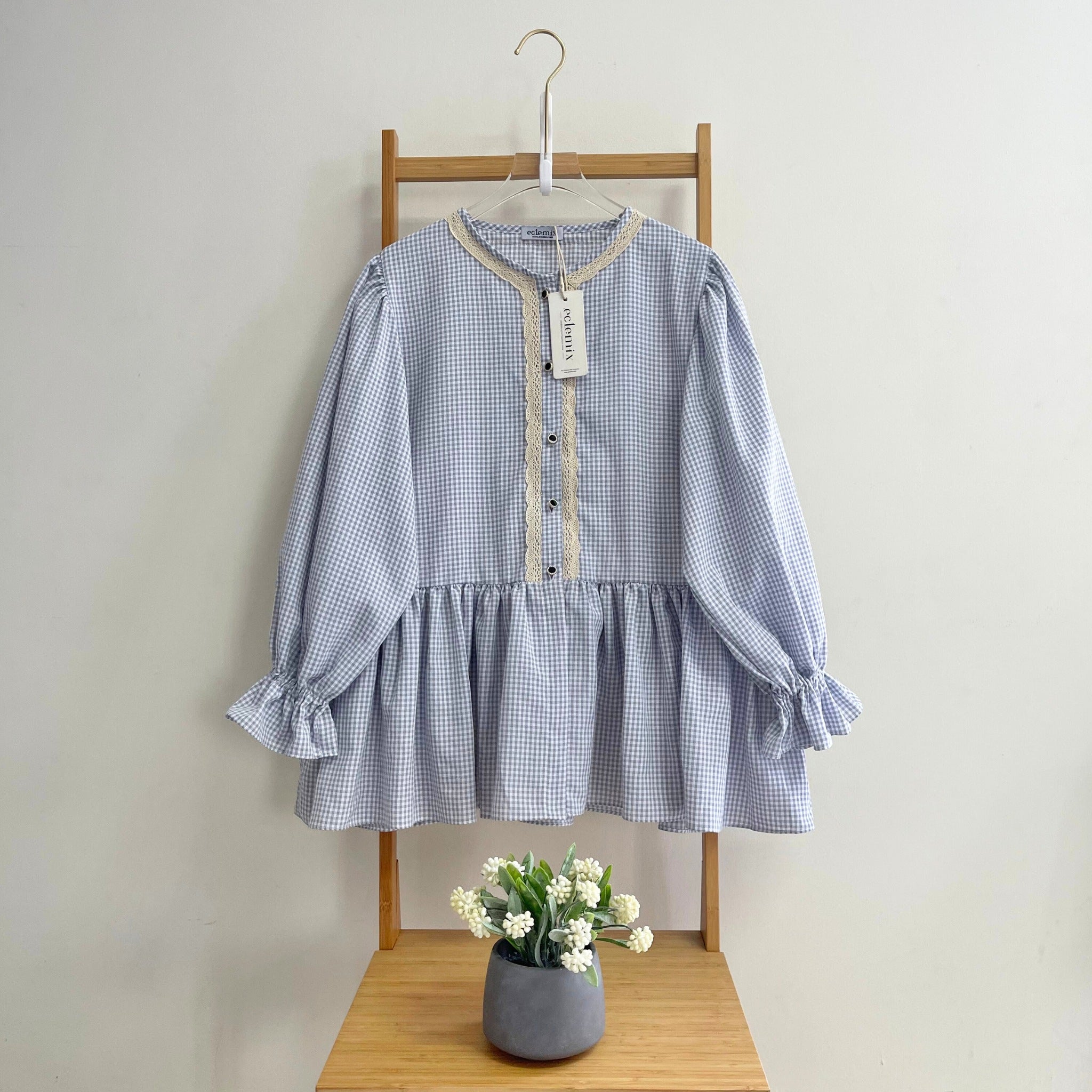 Eclemix Top Lana | Atasan Wanita Blouse Baby Doll Kancing Depan