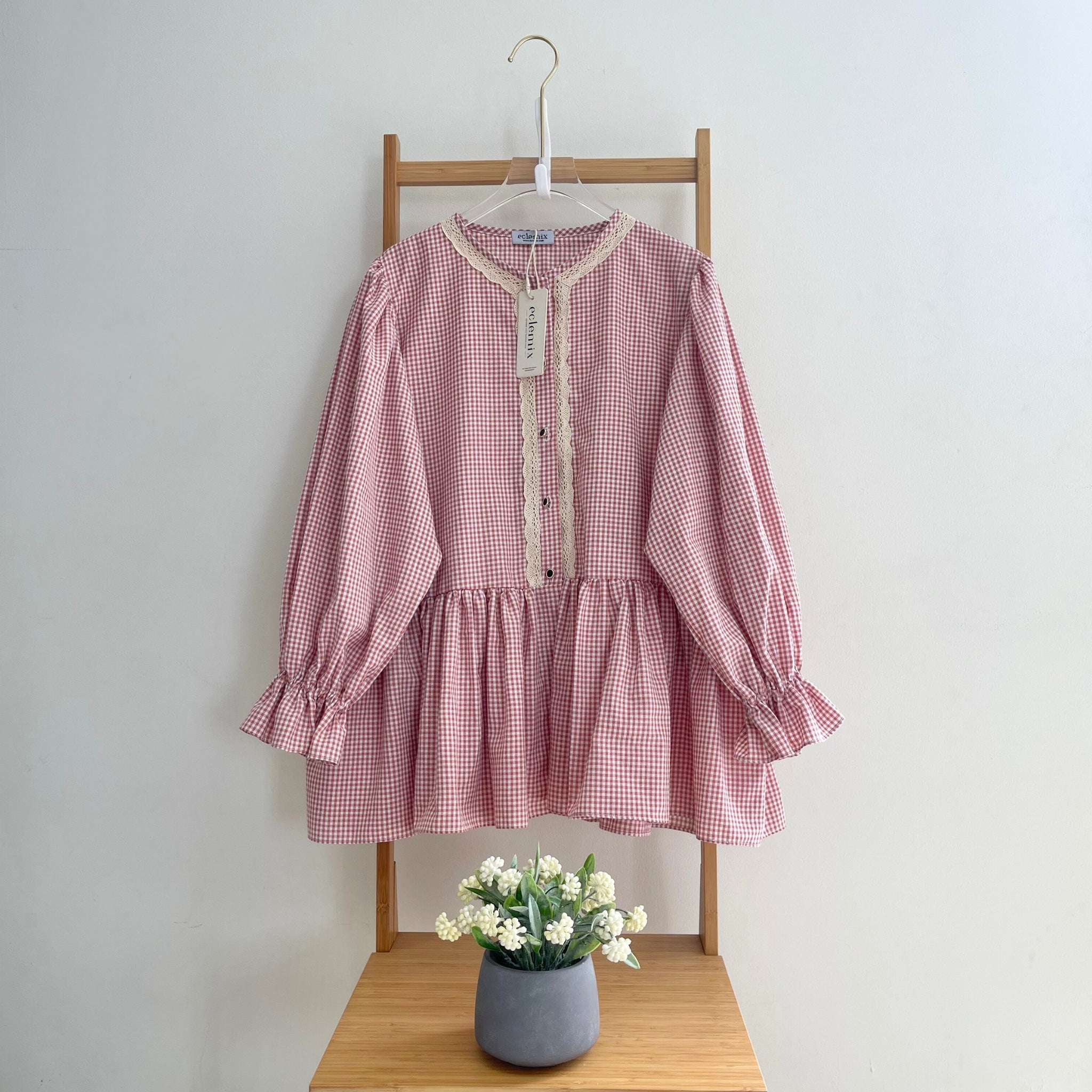 Eclemix Top Lana | Atasan Wanita Blouse Baby Doll Kancing Depan