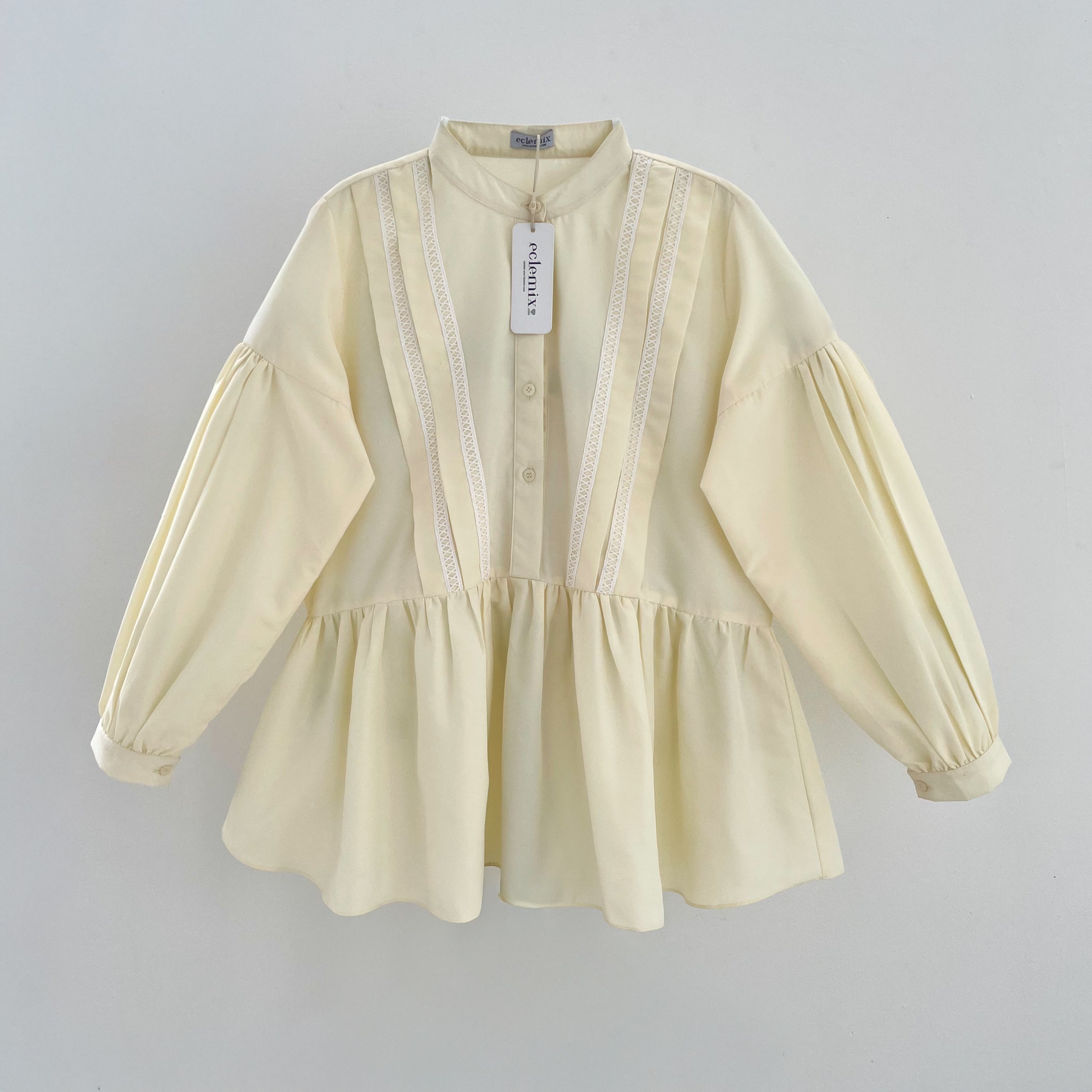 Eclemix Top Lumna | Atasan Wanita Blouse Polos Renda Daily