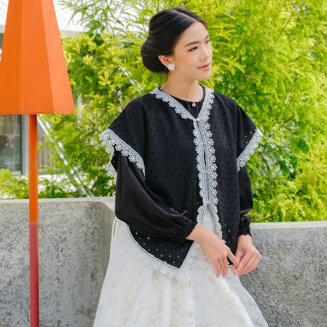 Image of Eclemix Outer Maurin | Vest Brokat Bunga | Outer Panjang Brukat Tanpa Lengan