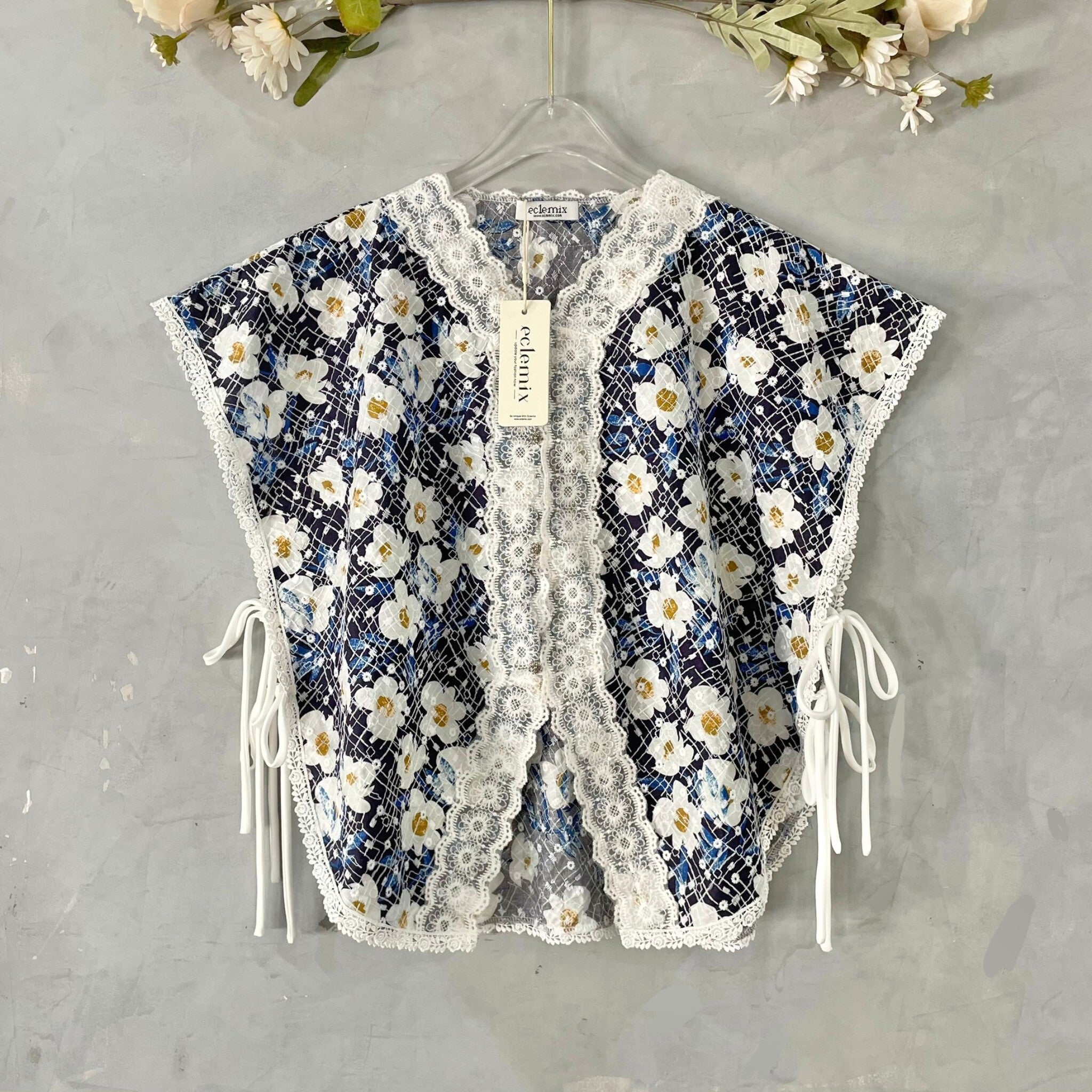 Eclemix Outer Maurin | Vest Brokat Bunga | Outer Panjang Brukat Tanpa Lengan