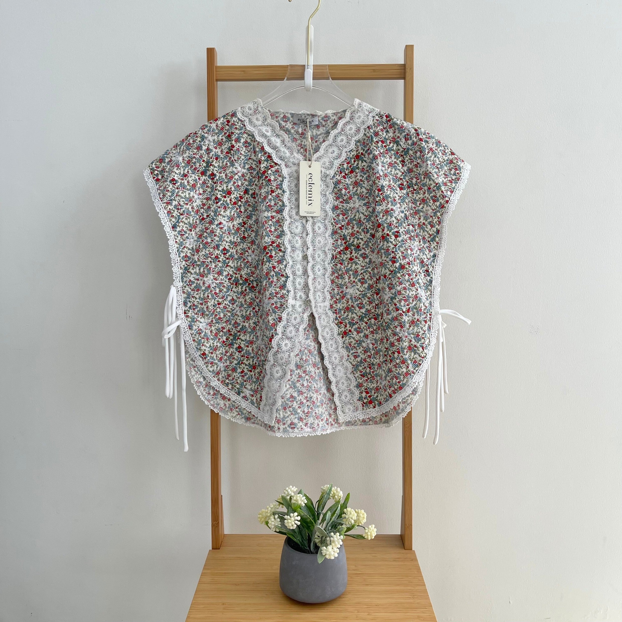 Eclemix Outer Maurin | Vest Brokat Bunga | Outer Panjang Brukat Tanpa Lengan
