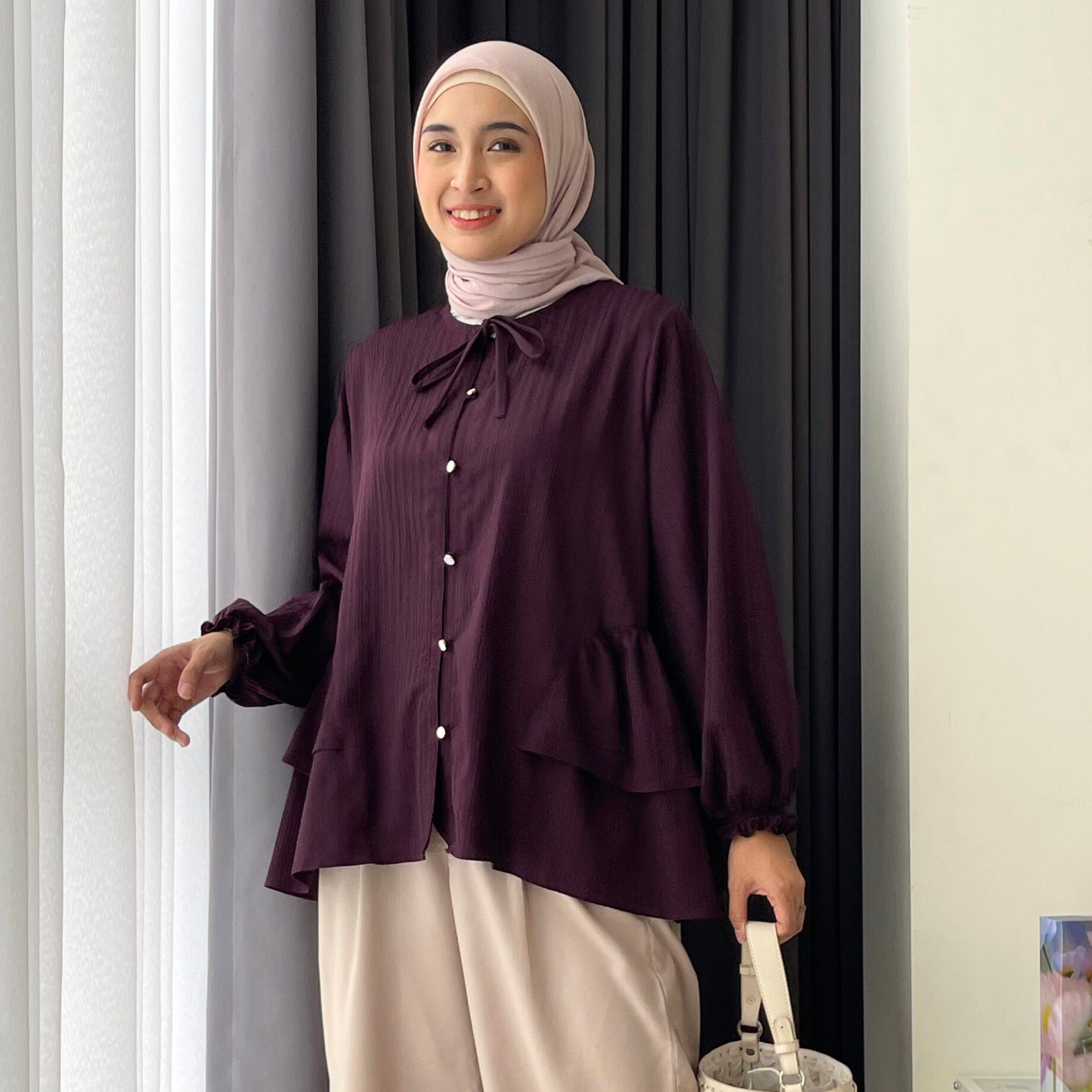 Eclemix Top Mika | Atasan Wanita Blouse Polos Tali