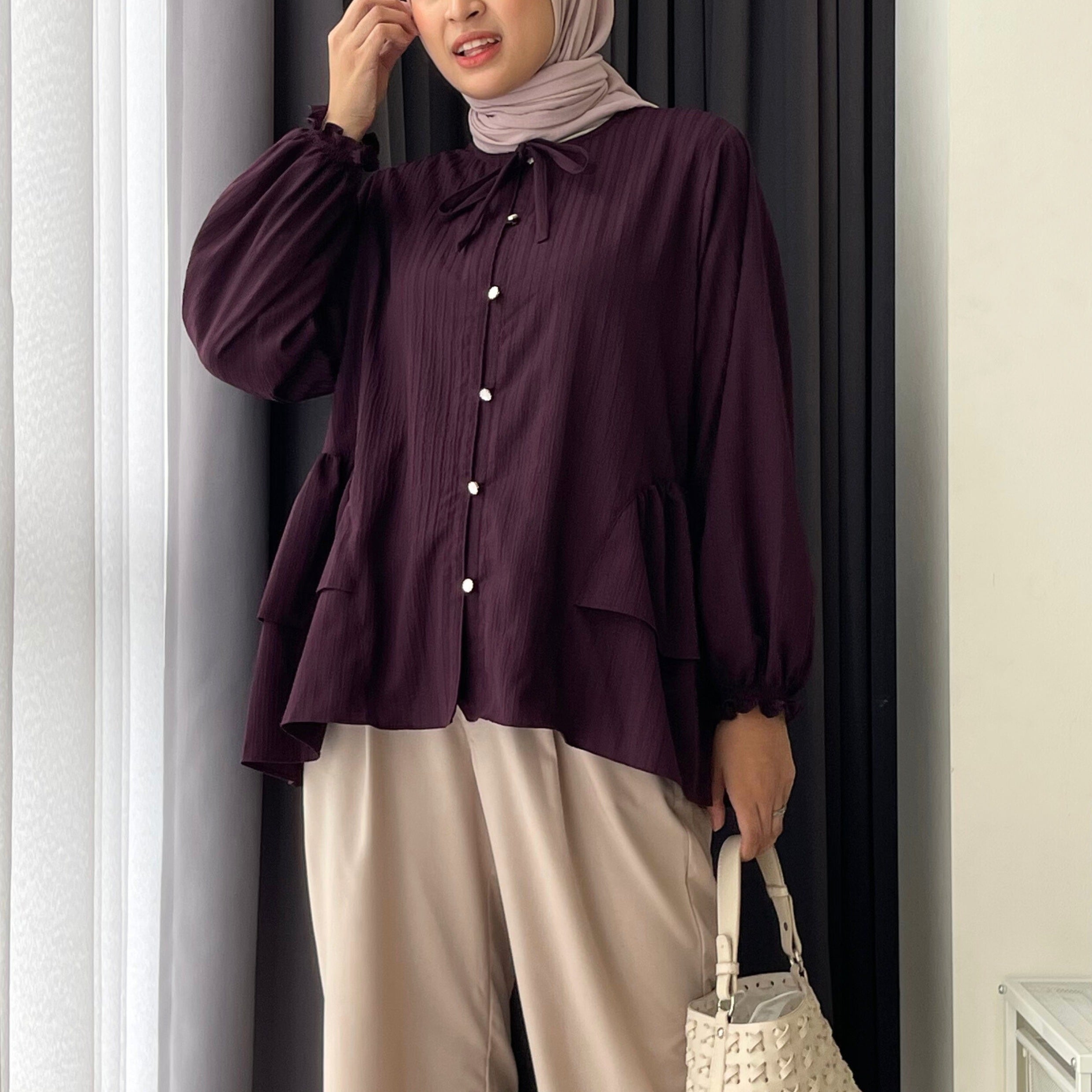 Eclemix Top Mika | Atasan Wanita Blouse Polos Tali