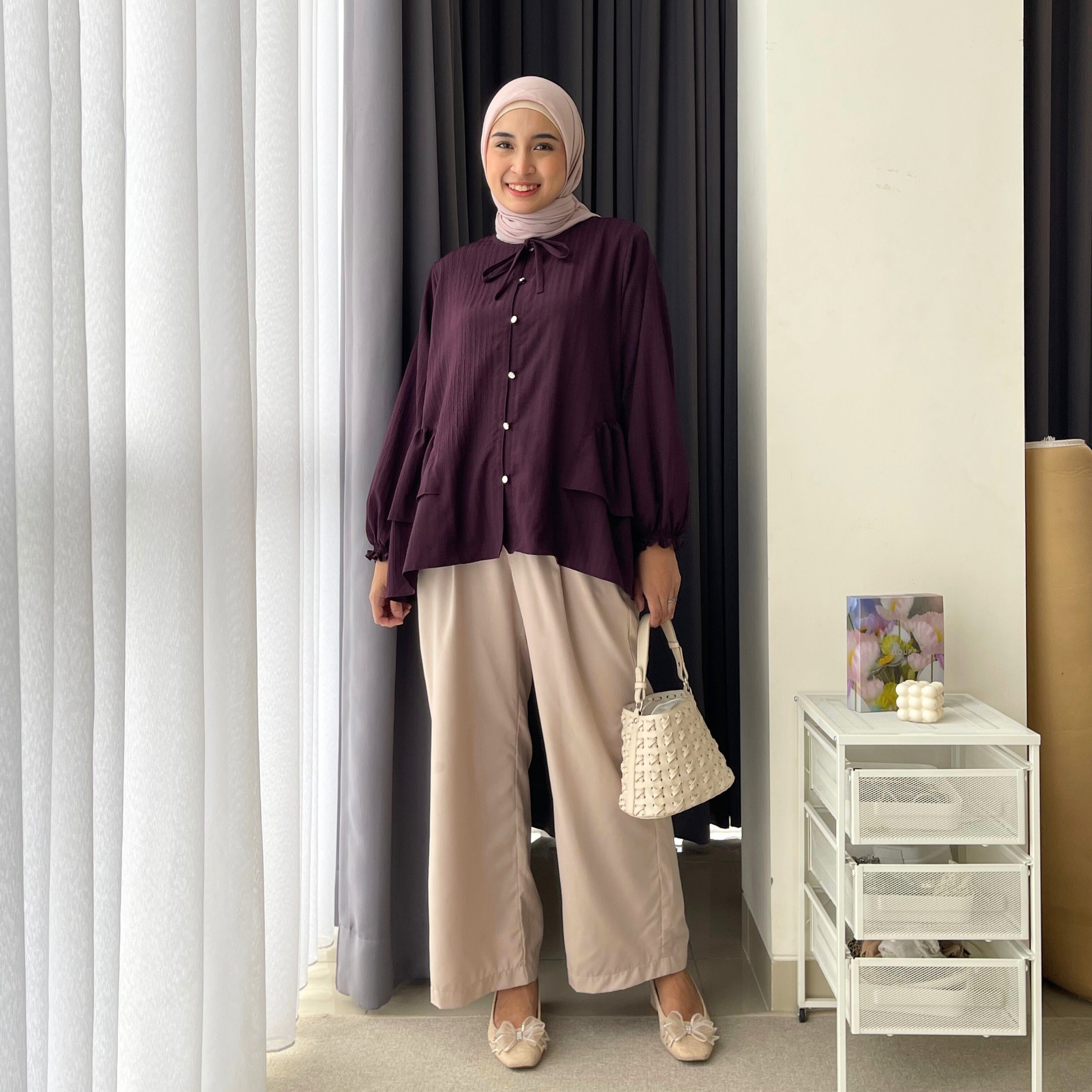 Eclemix Top Mika | Atasan Wanita Blouse Polos Tali
